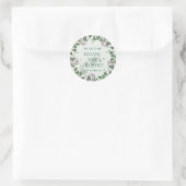 Sticker Rond Mariage de feuillage d'eucalyptus (Sac)