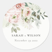 Sticker Rond Mariage de feuillage Eucalyptus Pink (Devant)