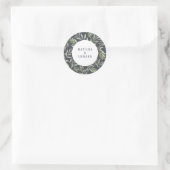 Sticker Rond Mariage de feuillage minime d'olivier moderne (Sac)