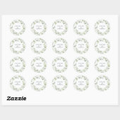 Sticker Rond Mariage de feuillage minime d'olivier moderne (Feuille)