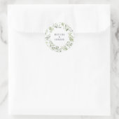 Sticker Rond Mariage de feuillage minime d'olivier moderne (Sac)