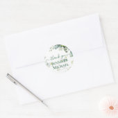 Sticker Rond Mariage de feuillage vert classique (Enveloppe)