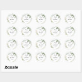 Sticker Rond Mariage de feuillage vert Floral d'été (Feuille)