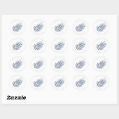 Sticker Rond Mariage de feuille de palme luxuriante ID956 bleu (Feuille)