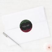 Sticker Rond Mariage de fiesta vert et rouge (Enveloppe)