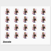 Sticker Rond Mariage de Fille avec Dégustation de Vins (Feuille)