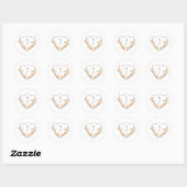 Sticker Rond Mariage de Fleur sauvage Peach (Feuille)