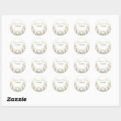 Sticker Rond Mariage de fleurs blanches (Feuille)