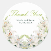Sticker Rond Mariage de fleurs blanches (Devant)