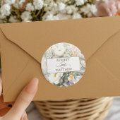 Sticker Rond Mariage de fleurs blanches rustiques