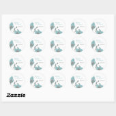 Sticker Rond Mariage de fleurs bleues (Feuille)