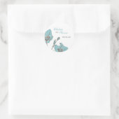 Sticker Rond Mariage de fleurs bleues (Sac)