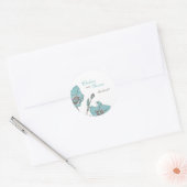 Sticker Rond Mariage de fleurs bleues (Enveloppe)