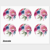Sticker Rond Mariage de fleurs brillantes (Feuille)