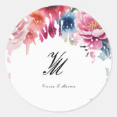 Sticker Rond Mariage de fleurs brillantes (Devant)