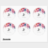 Sticker Rond Mariage de fleurs brillantes (Feuille)