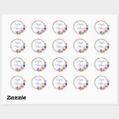 Sticker Rond Mariage de fleurs d'anémone aquarelle (Feuille)