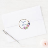 Sticker Rond Mariage de fleurs d'anémone aquarelle (Enveloppe)