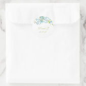 Sticker Rond Mariage de fleurs de jardin bleu (Sac)