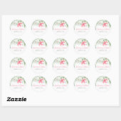Sticker Rond Mariage de fleurs de plage tropicales (Feuille)