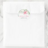 Sticker Rond Mariage de fleurs de plage tropicales (Sac)