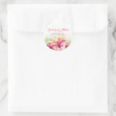 Sticker Rond Mariage de fleurs de plage tropicales (Sac)