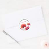 Sticker Rond Mariage de fleurs de Red Poppies (Enveloppe)