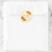 Sticker Rond Mariage de fleurs d'or et de crème (Sac)
