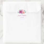 Sticker Rond Mariage de fleurs rose (Sac)