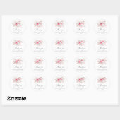 Sticker Rond Mariage de Fleurs Rose et Or Rose (Feuille)
