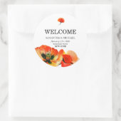Sticker Rond Mariage de fleurs rouge classique (Sac)
