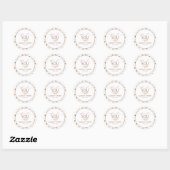 Sticker Rond Mariage de fleurs sauvages minimalistes d'automne (Feuille)
