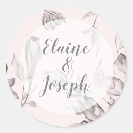 Sticker Rond Mariage de fleurs sauvages rustiques (Devant)