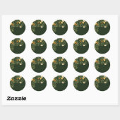 Sticker Rond Mariage de fleurs vertes (Feuille)