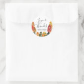 Sticker Rond Mariage de forêt automnale rustique (Sac)