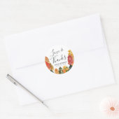 Sticker Rond Mariage de forêt automnale rustique (Enveloppe)