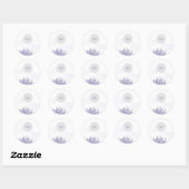 Sticker Rond Mariage de forêt d'hiver Simple Monogramme Aquarel (Feuille)