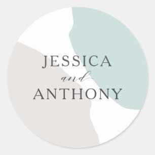 Sticker Rond Mariage de formes Abstraites simples et modernes