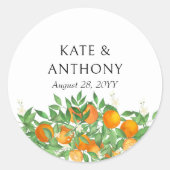 Sticker Rond Mariage de fruits à fleurs d'orange (Devant)