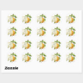 Sticker Rond Mariage de fruits poires (Feuille)