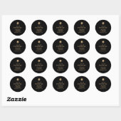 Sticker Rond Mariage de galaxie céleste d'or noir mystique (Feuille)