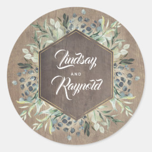 Sticker Rond Mariage de grange rustique