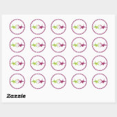Sticker Rond Mariage de grue papier Origami (Feuille)