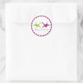 Sticker Rond Mariage de grue papier Origami (Sac)