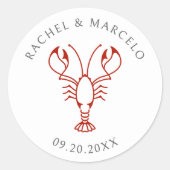 Sticker Rond Mariage de homard nautique (Devant)
