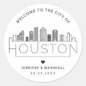 Sticker Rond Mariage de Houston | Bienvenue Favoriser (Devant)