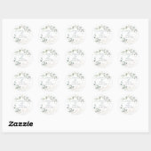 Sticker Rond Mariage de jardin d'aquarelle (Feuille)