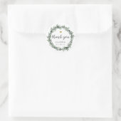 Sticker Rond Mariage de la couronne botanique pour le Merci (Sac)