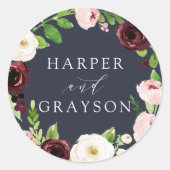 Sticker Rond Mariage de la couronne de romance de minuit (Devant)