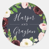 Sticker Rond Mariage de la couronne de romance de minuit (Devant)